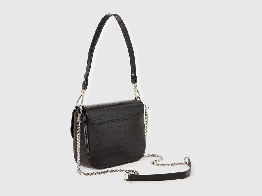 small black be bag with coconut print