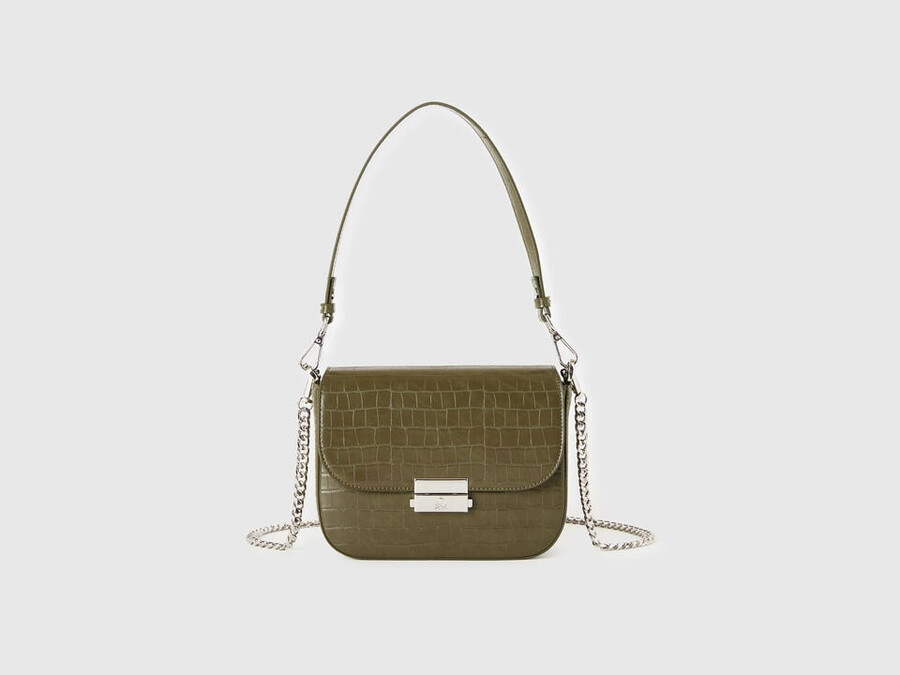 small green be bag with coconut print