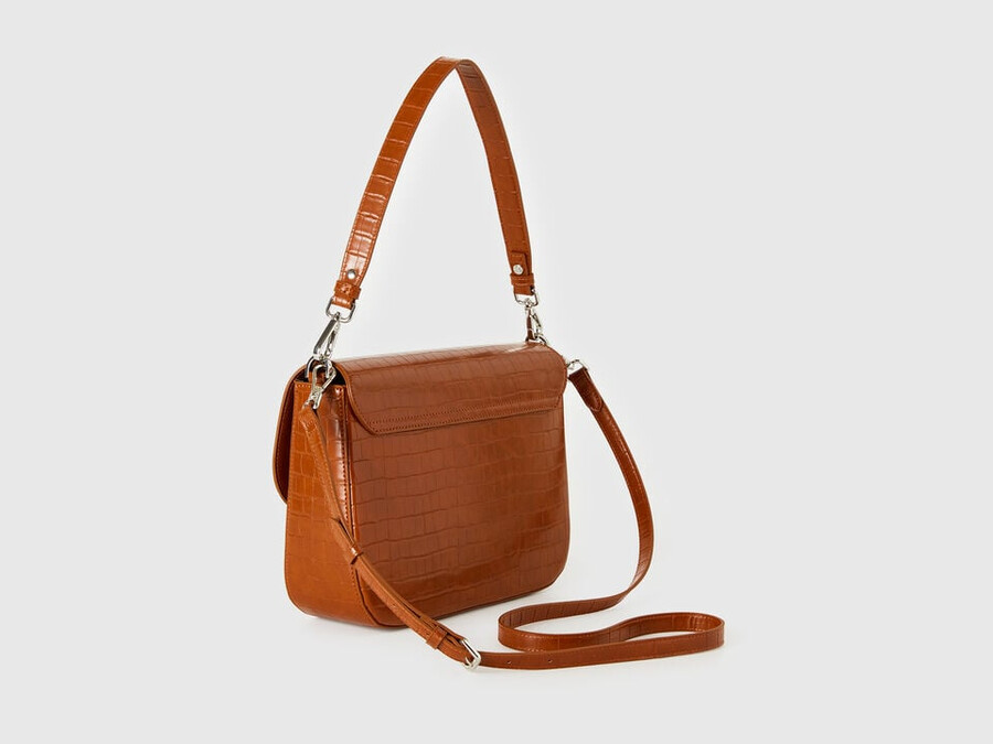 small brown be bag with coconut print
