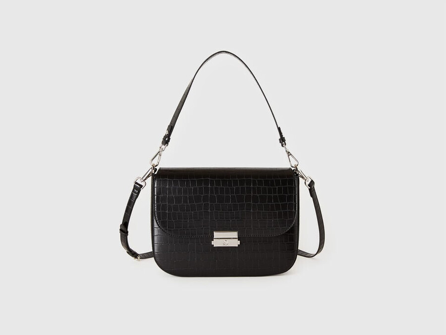 large black be bag with coconut print