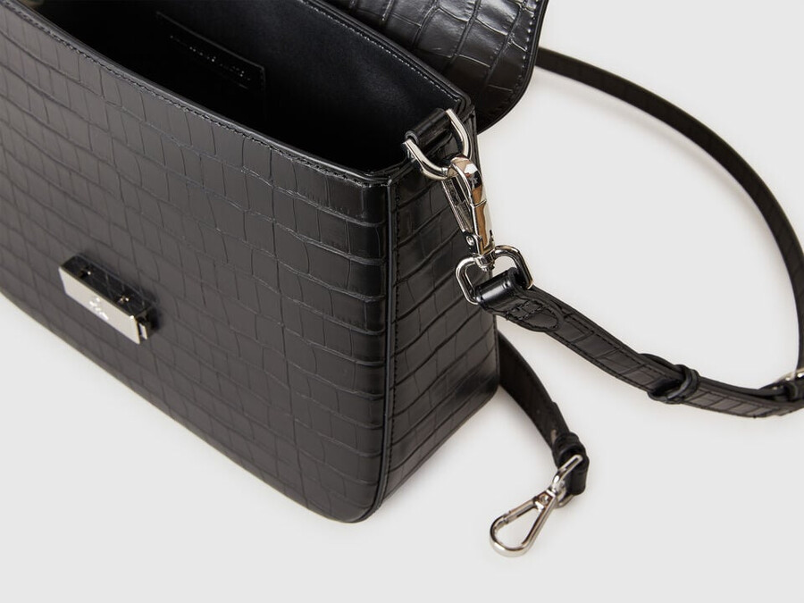 large black be bag with coconut print