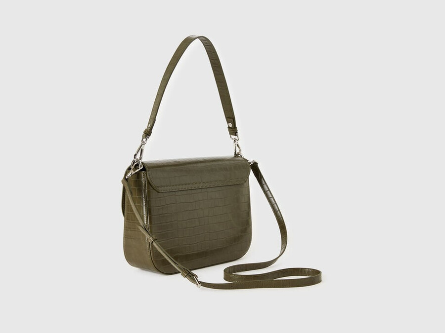 large green be bag with coconut print
