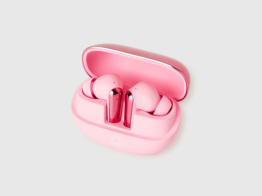 pink vibe imiki x benetton earbuds