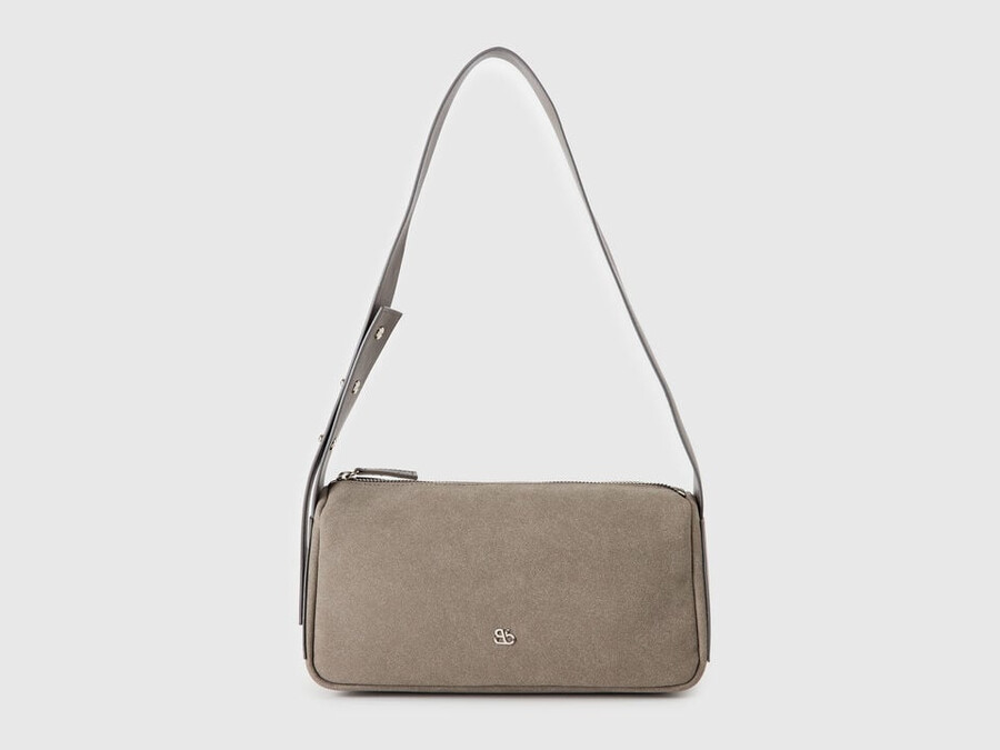 suede-look shoulder bag