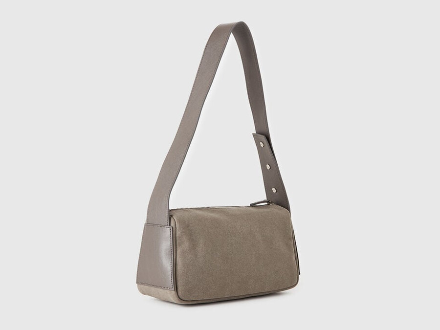 suede-look shoulder bag