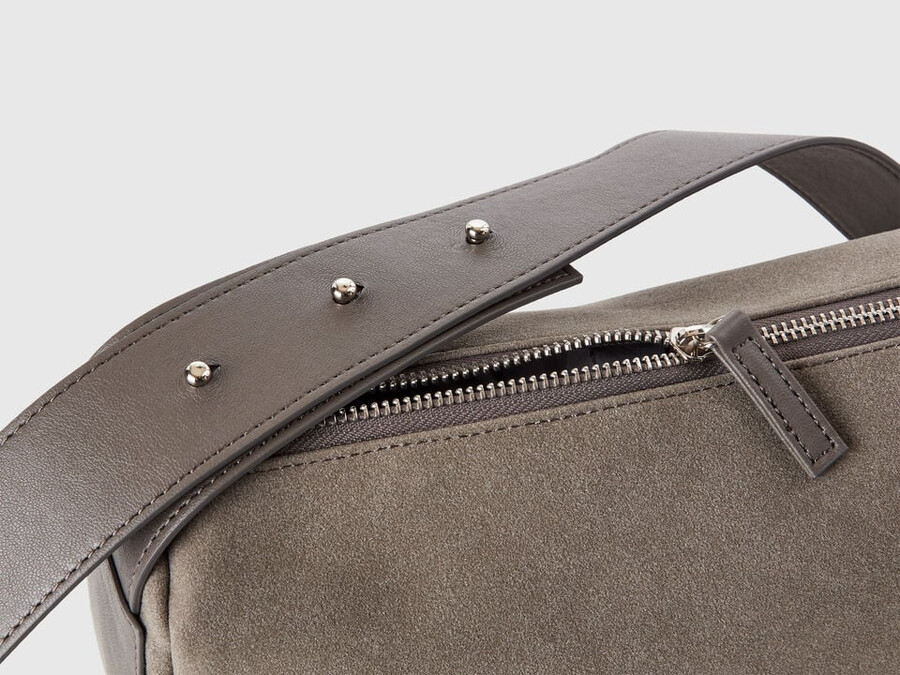 suede-look shoulder bag
