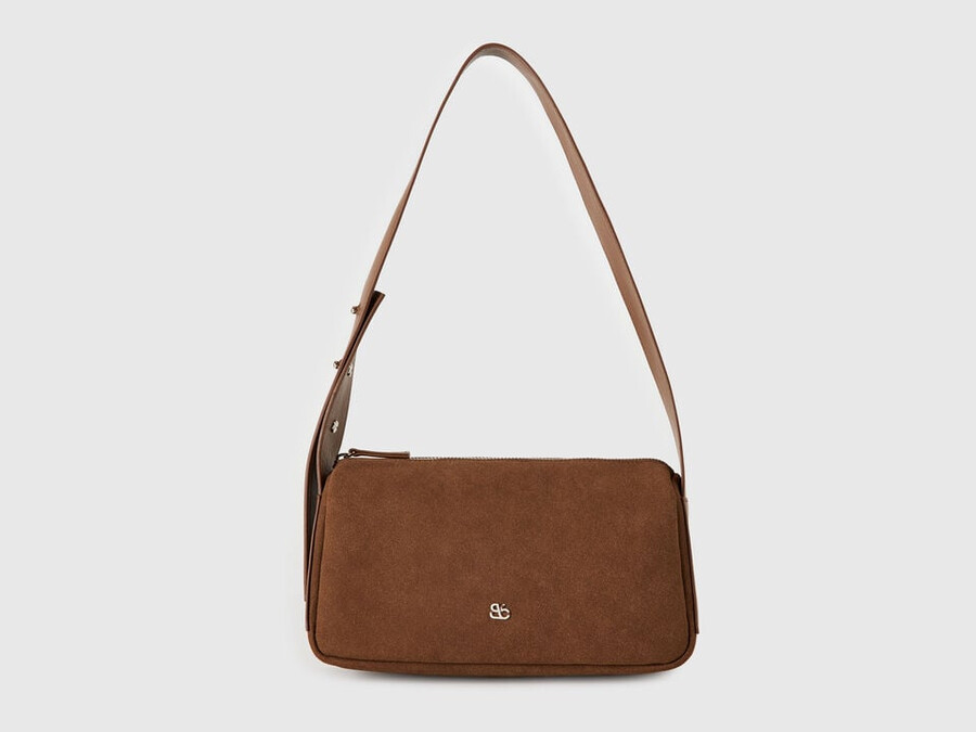 suede-look shoulder bag