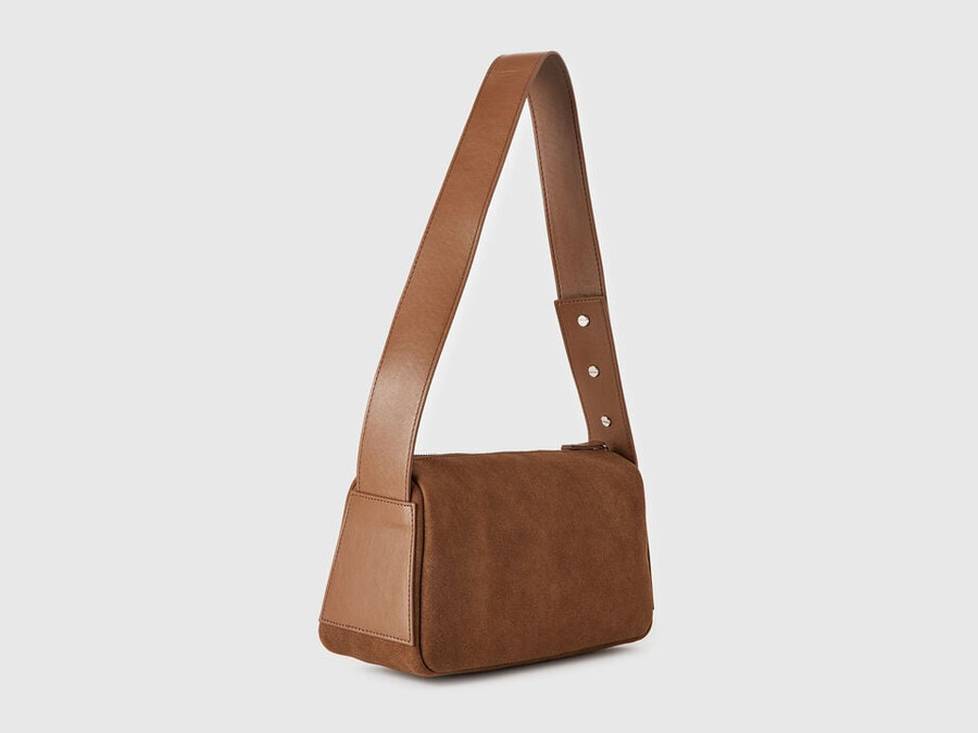 suede-look shoulder bag