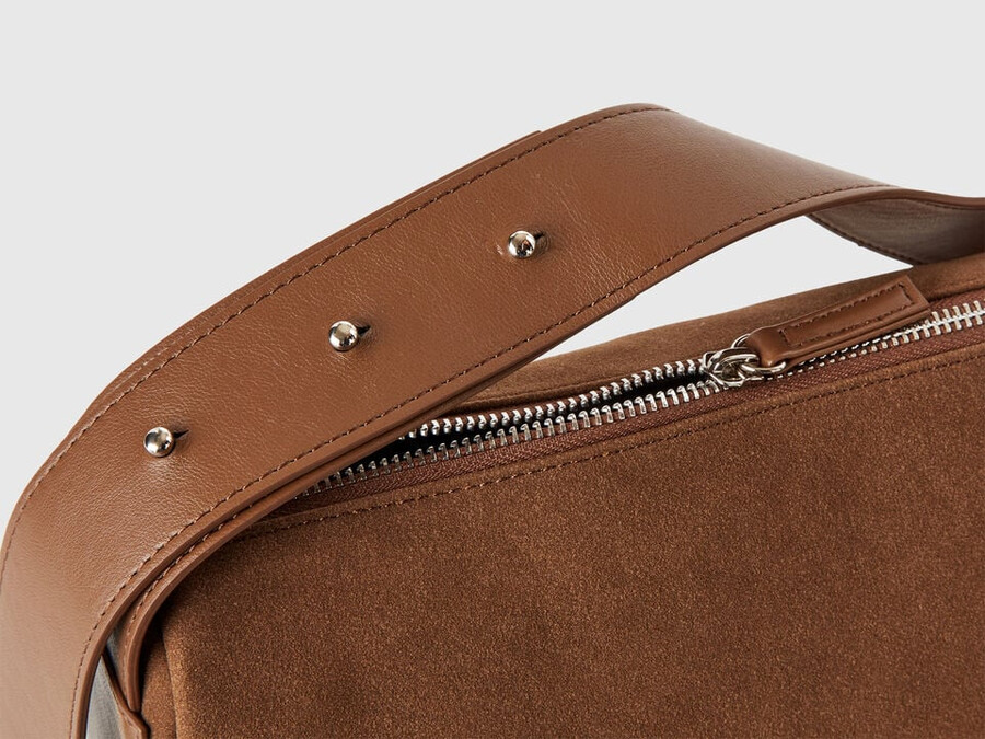 suede-look shoulder bag