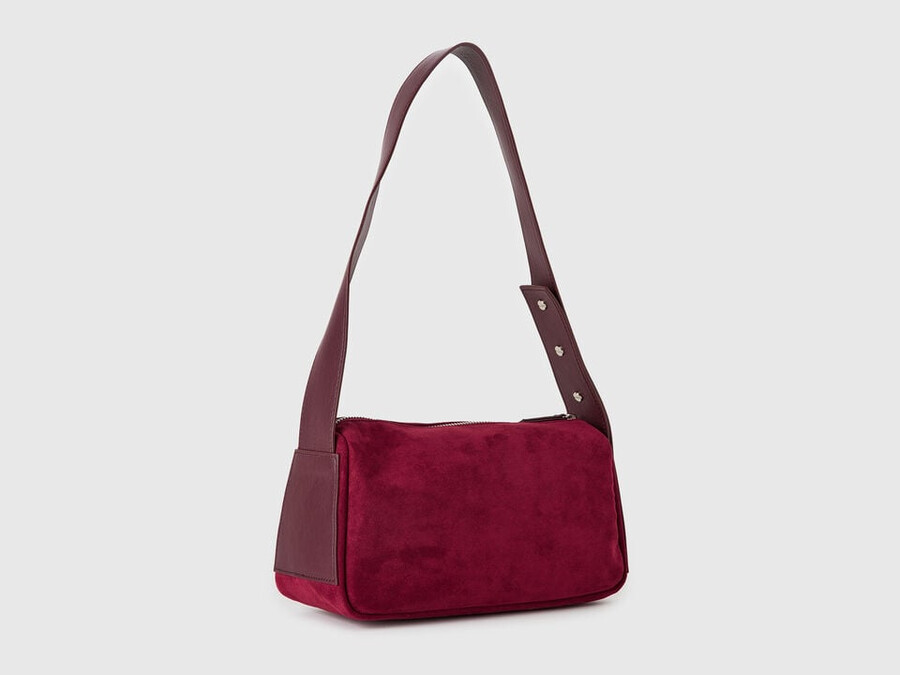 suede-look shoulder bag