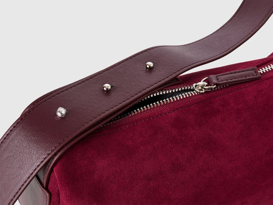 suede-look shoulder bag