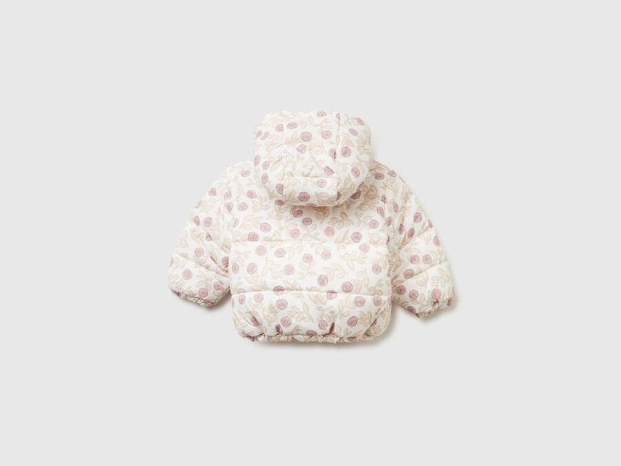 patterned jacket with zip and hood