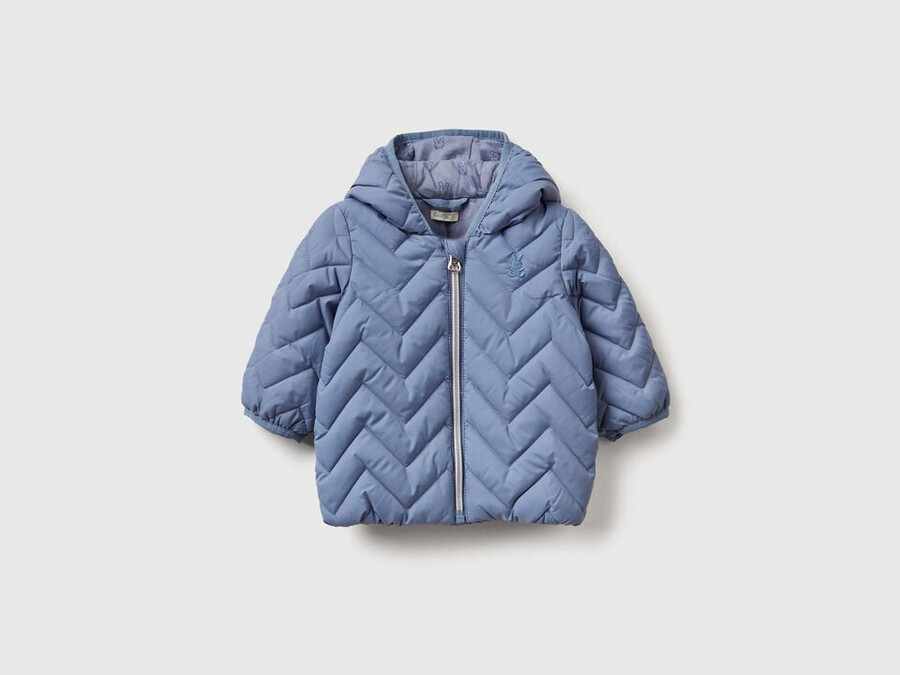 padded puffer jacket with ear flaps