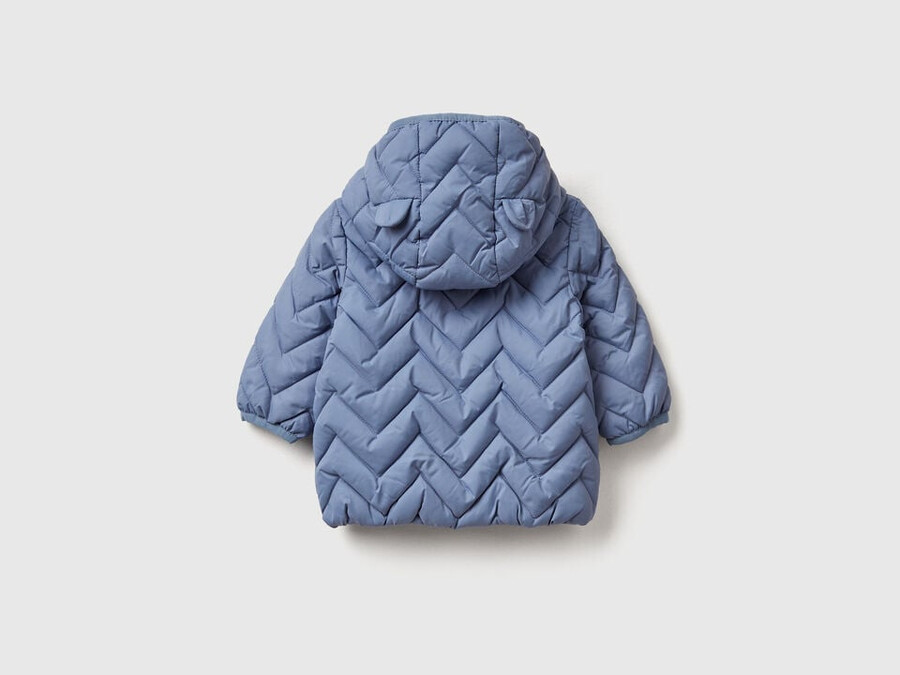 padded puffer jacket with ear flaps