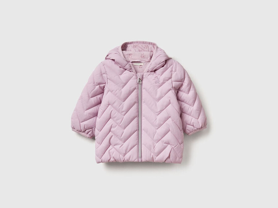 padded puffer jacket with ear flaps