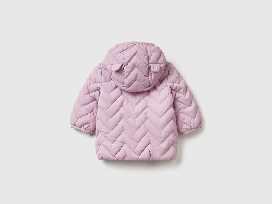 padded puffer jacket with ear flaps