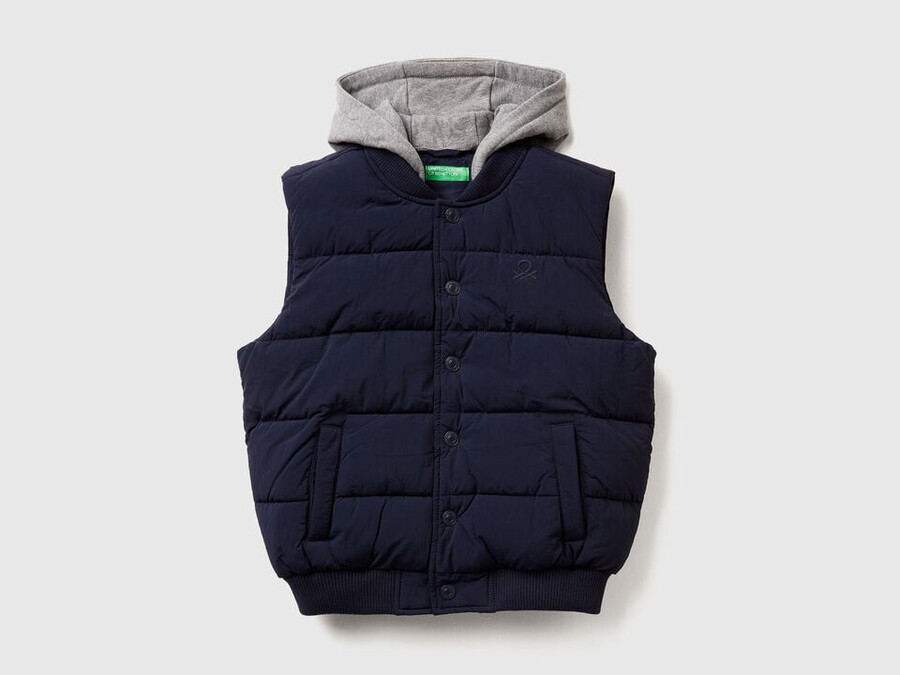 padded vest with removable hood