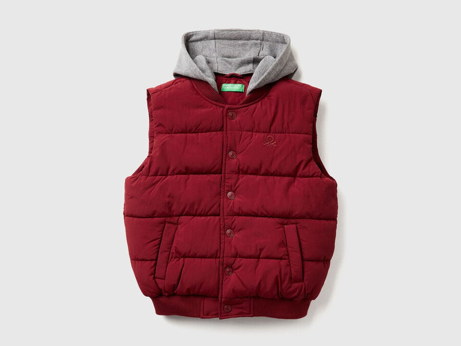 padded vest with removable hood
