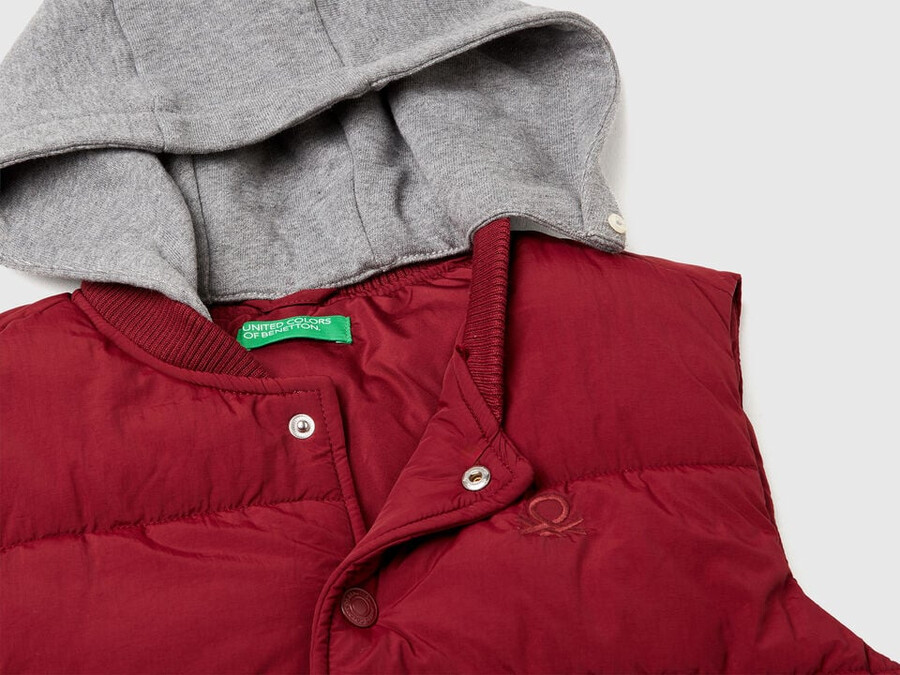 padded vest with removable hood