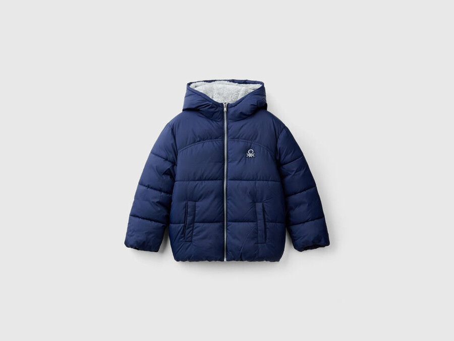 padded jacket with teddy interior