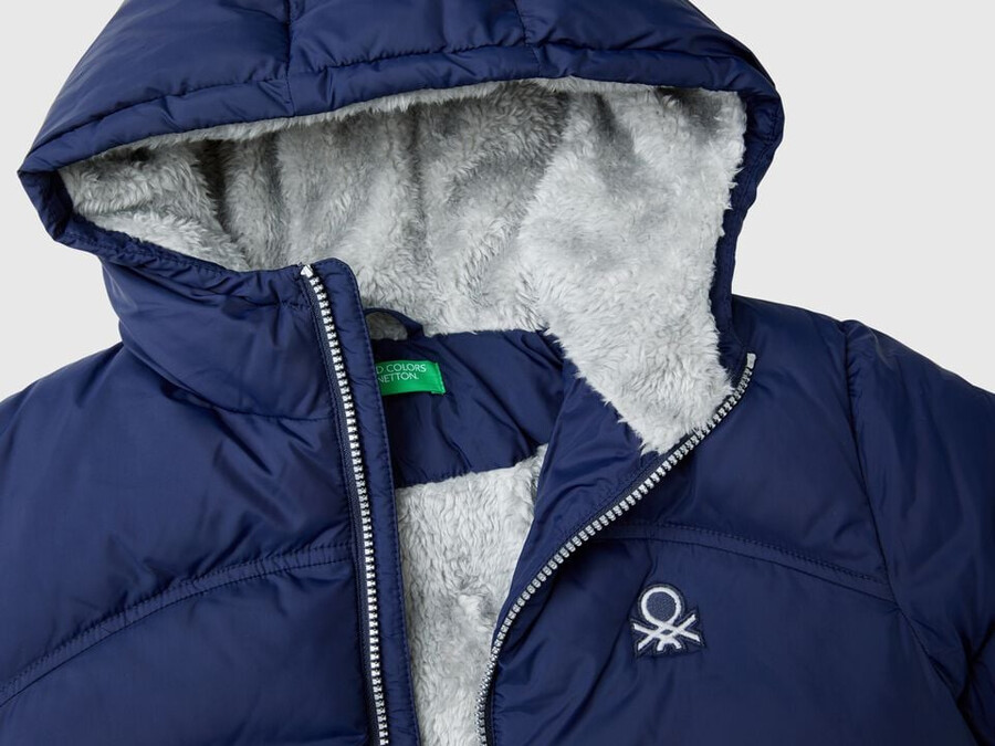 padded jacket with teddy interior