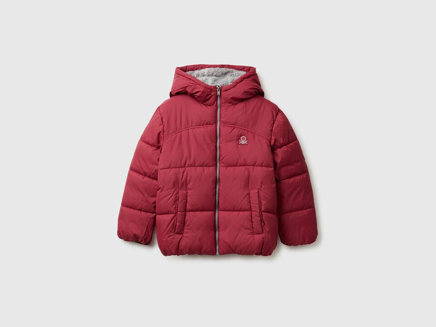 padded jacket with teddy interior