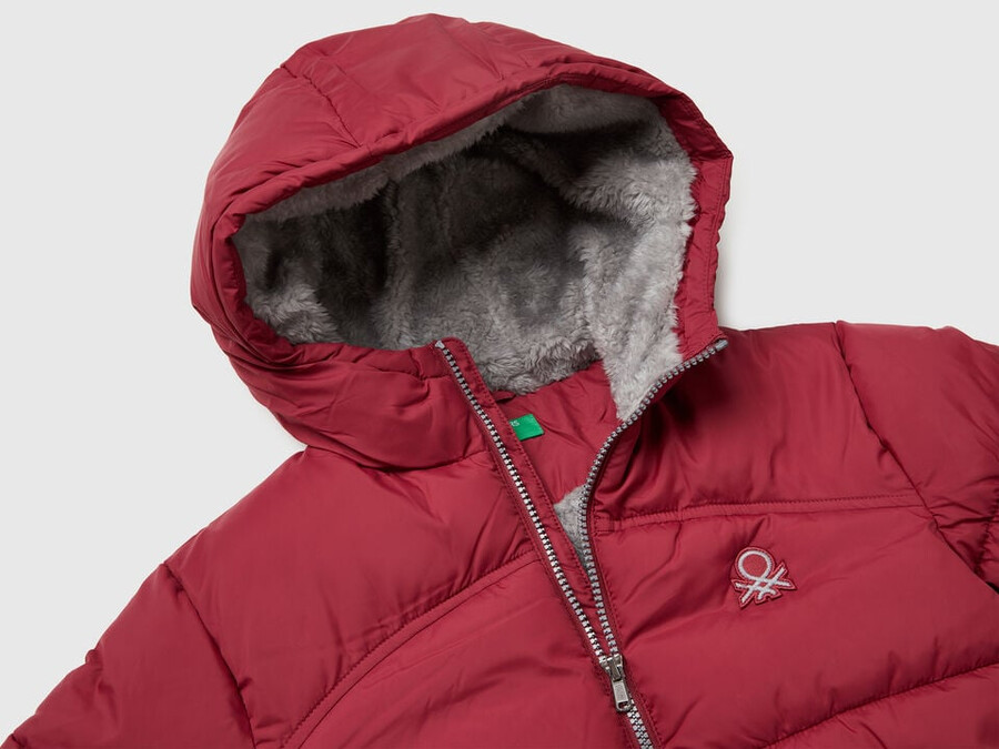 padded jacket with teddy interior