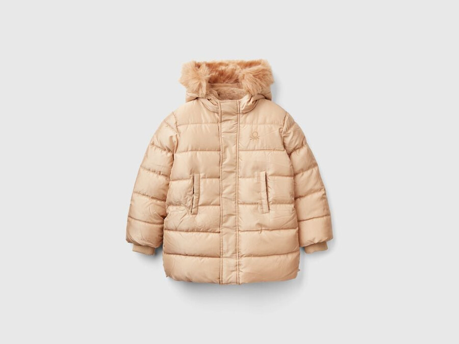 long padded jacket in glossy nylon