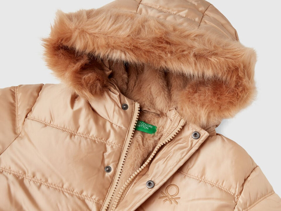 long padded jacket in glossy nylon