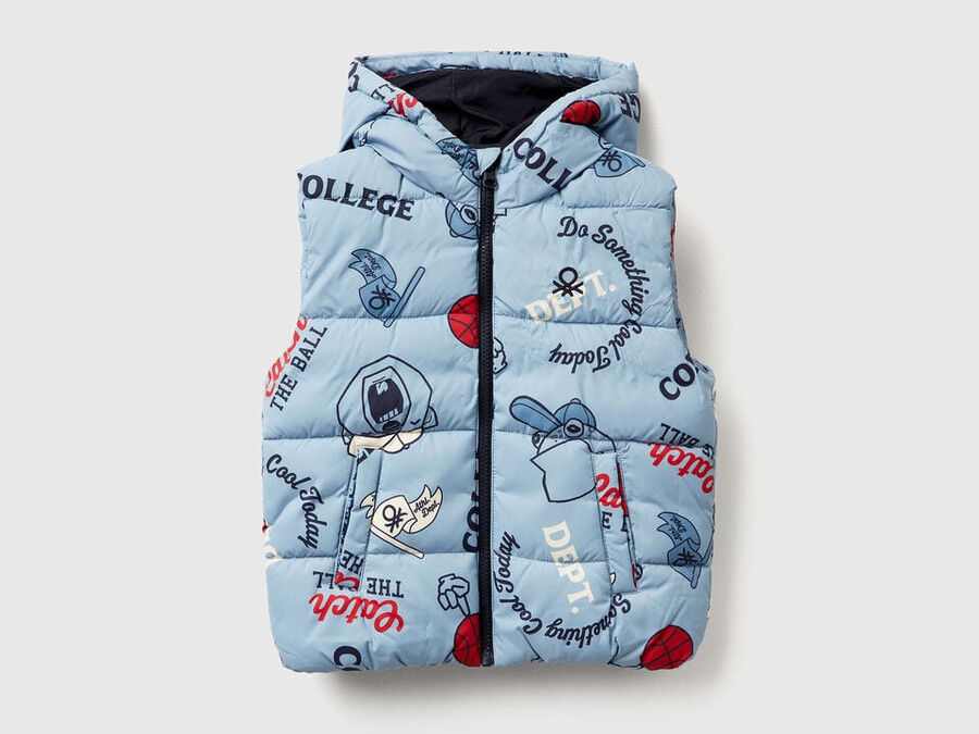 padded vest with print