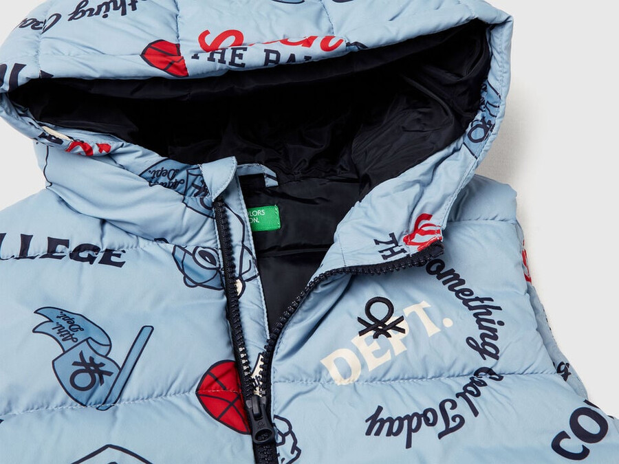 padded vest with print