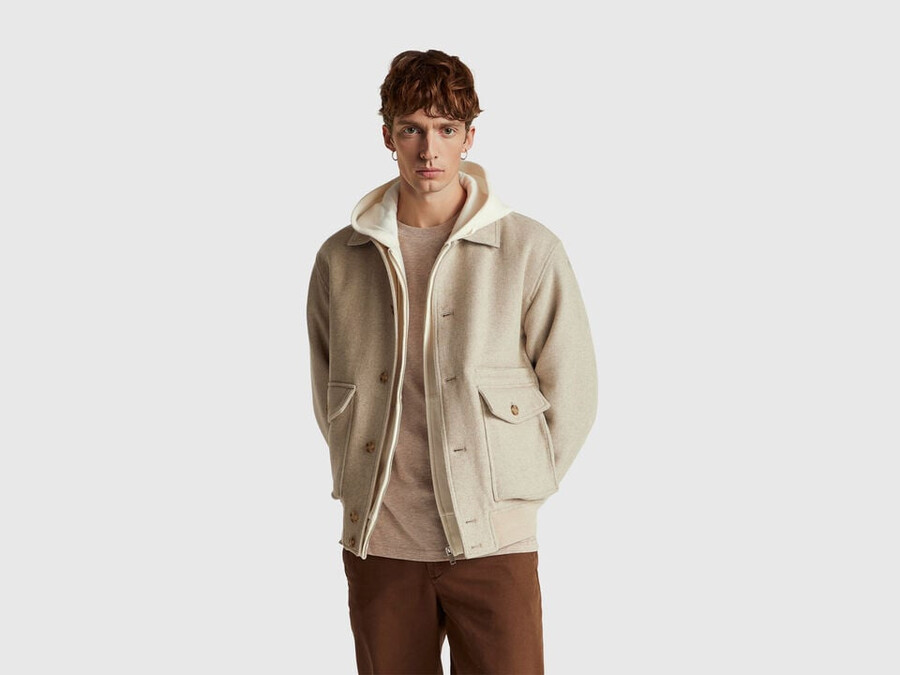 bomber jacket in wool blend