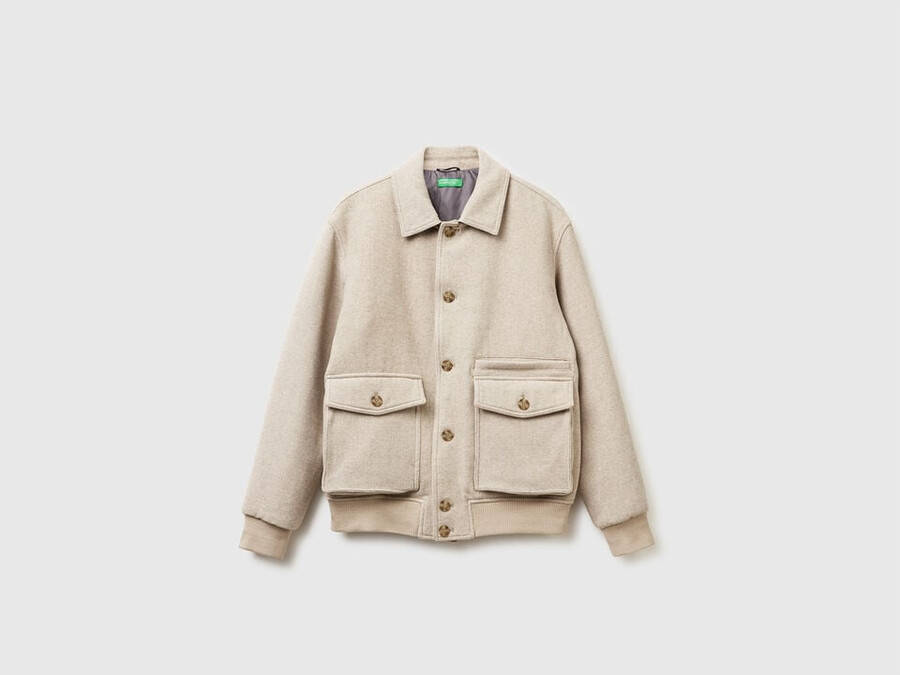 bomber jacket in wool blend