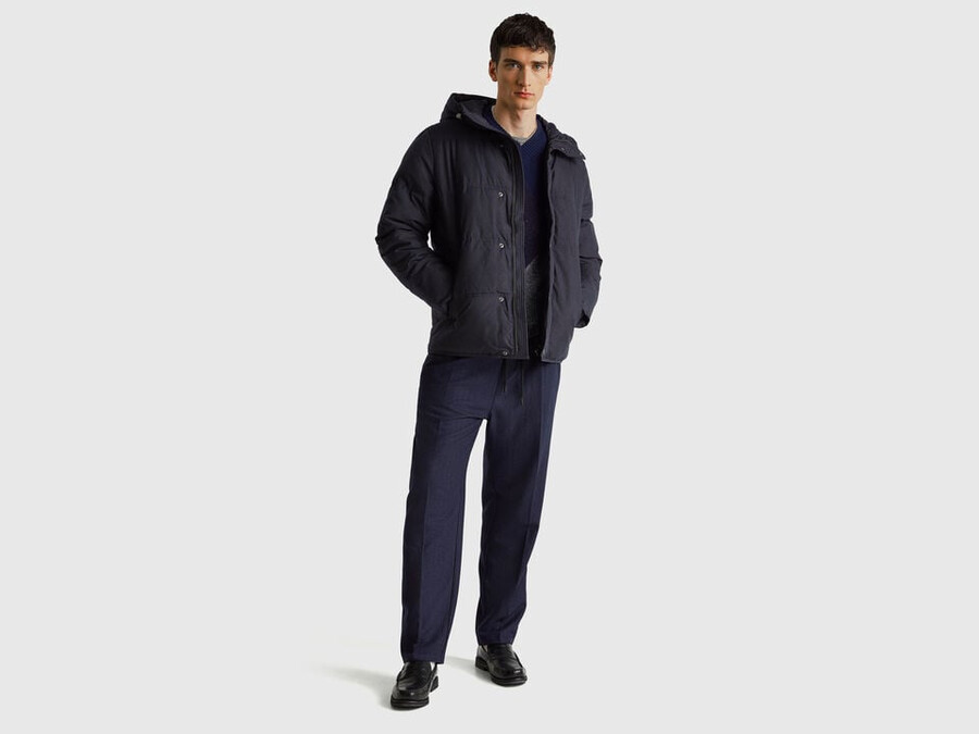 regular fit jacket with hood