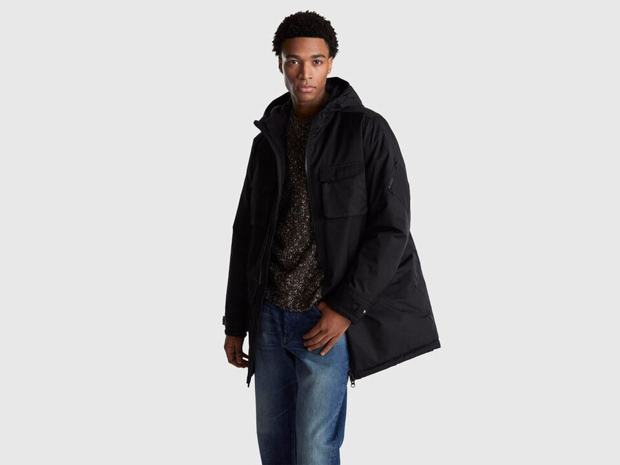 padded parka in cotton and nylon