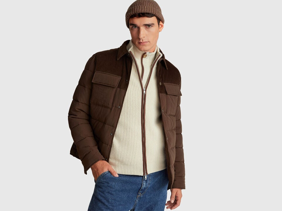 corduroy and nylon jacket
