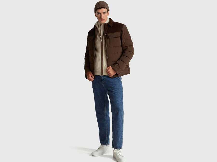 corduroy and nylon jacket