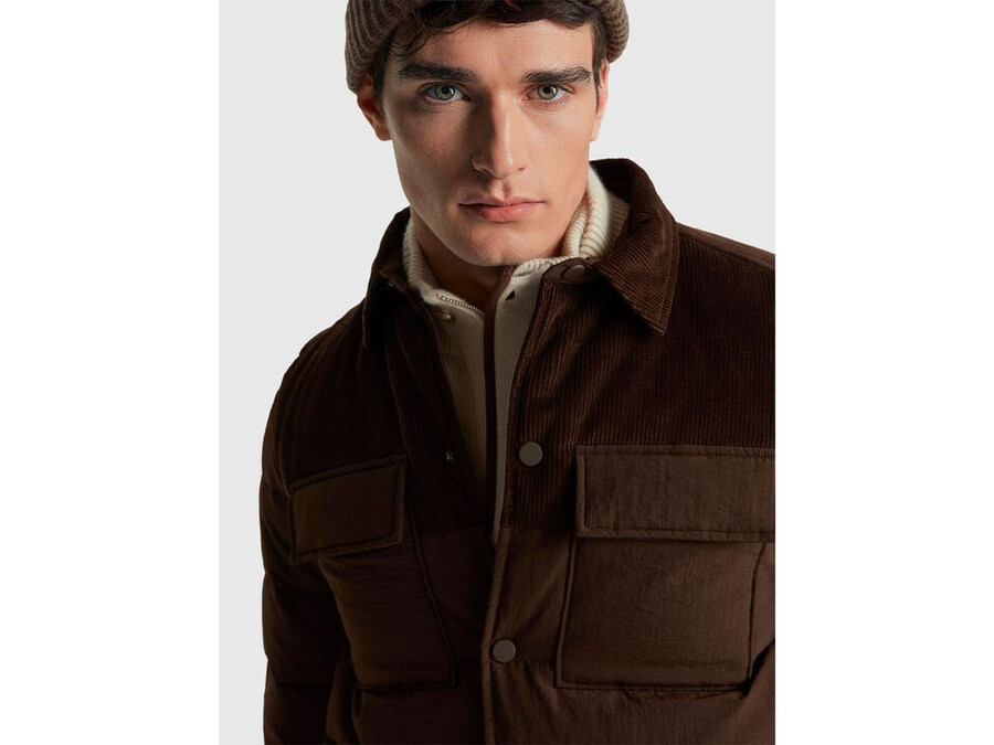 corduroy and nylon jacket