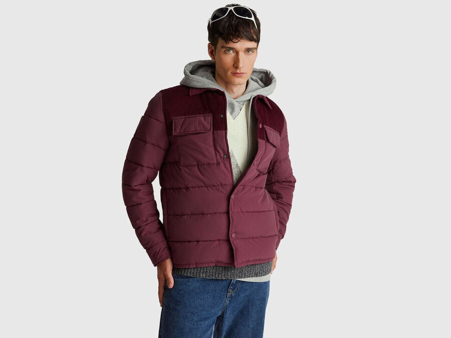 corduroy and nylon jacket
