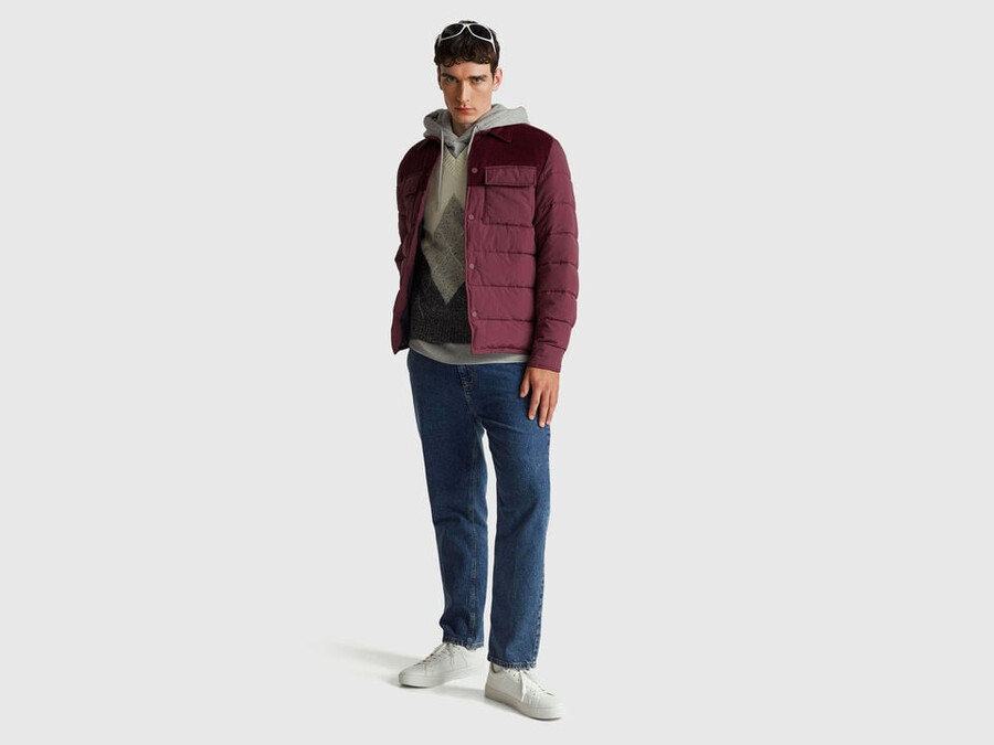 corduroy and nylon jacket
