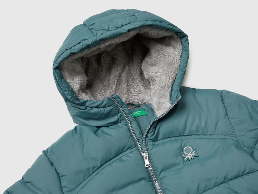 padded jacket with teddy interior