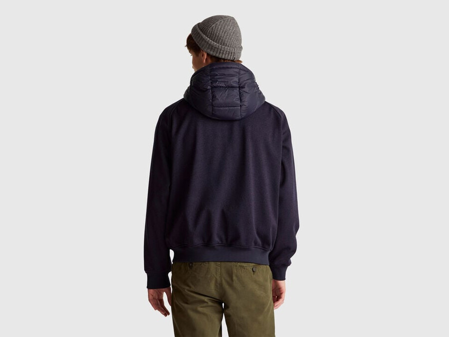 regular fit jacket in nylon and knit fabric