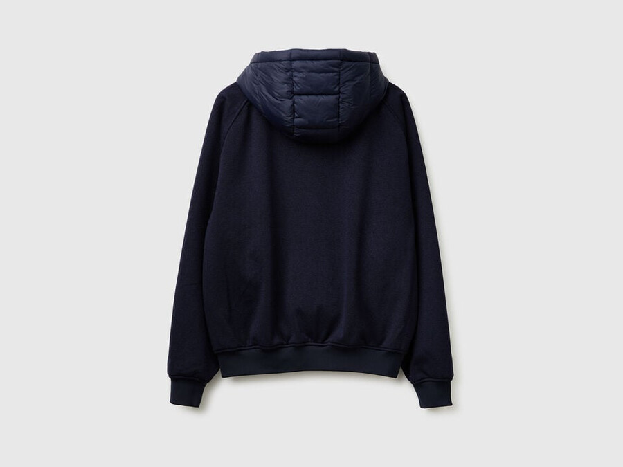 regular fit jacket in nylon and knit fabric