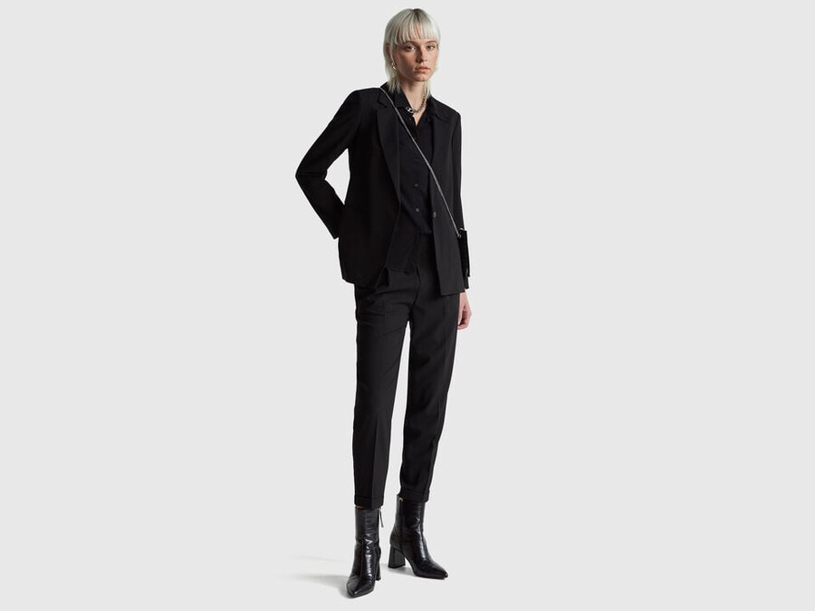 blazer in stretch viscose blend