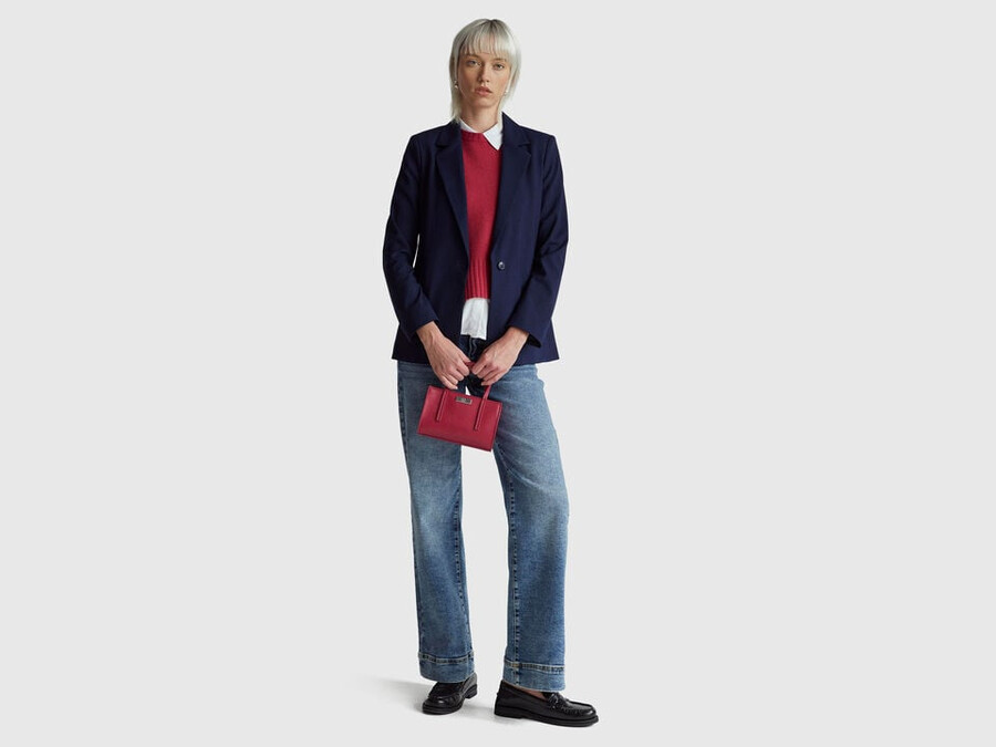 blazer in stretch viscose blend