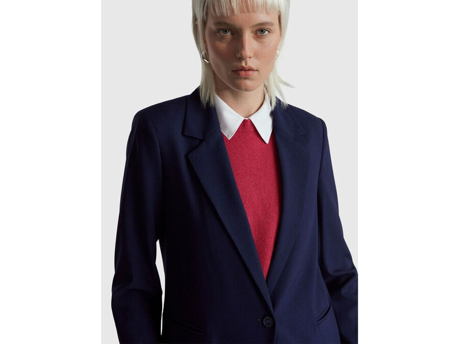 blazer in stretch viscose blend