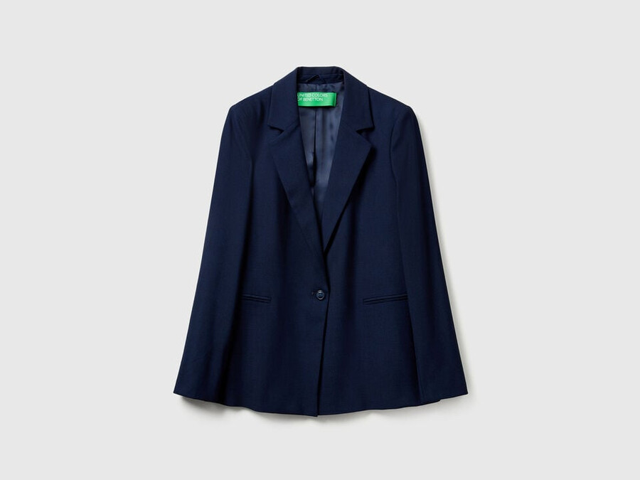 blazer in stretch viscose blend