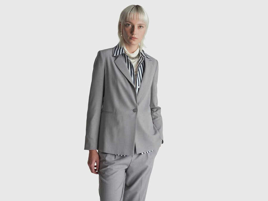 blazer in stretch viscose blend