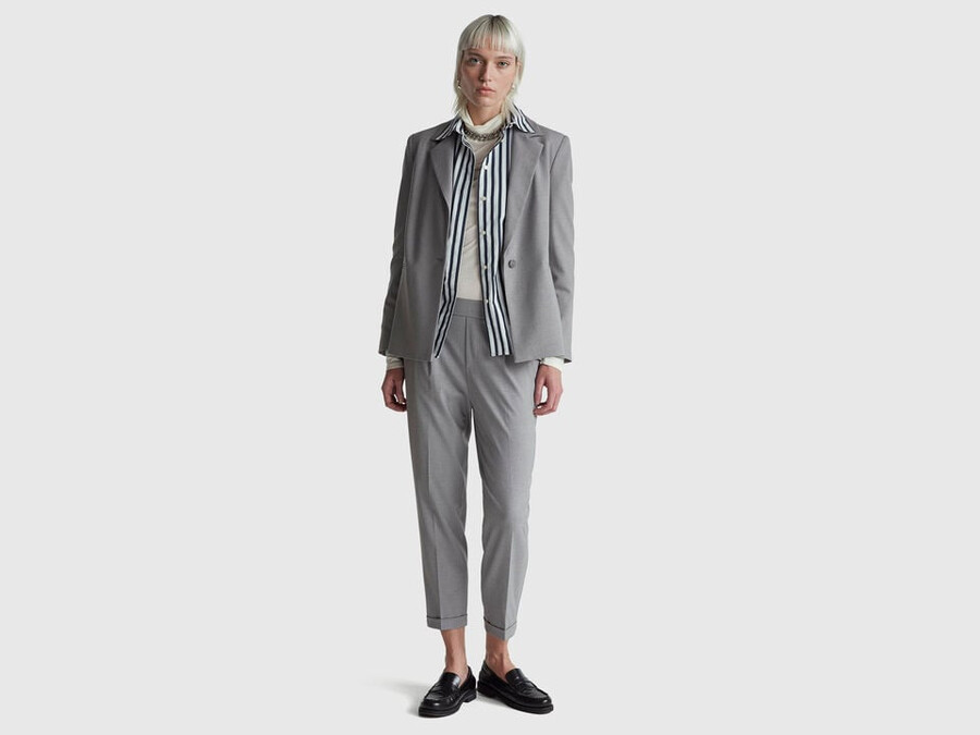 blazer in stretch viscose blend
