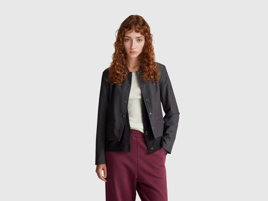stretch viscose blend jacket